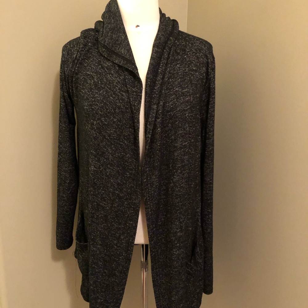 Pink Rose Cardigan with Hood and side Pockets Size Large